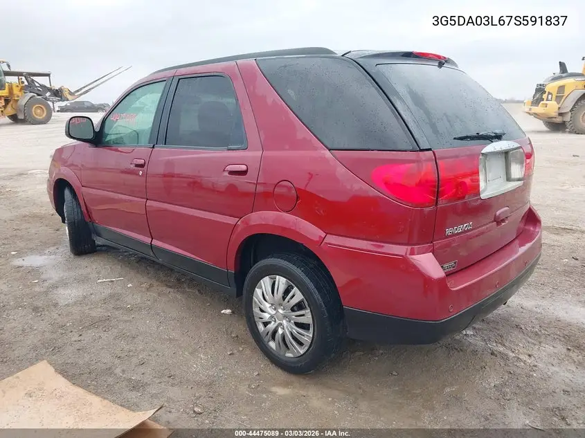 2007 Buick Rendezvous Cx VIN: 3G5DA03L67S591837 Lot: 44475089