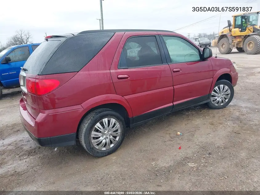 2007 Buick Rendezvous Cx VIN: 3G5DA03L67S591837 Lot: 44475089