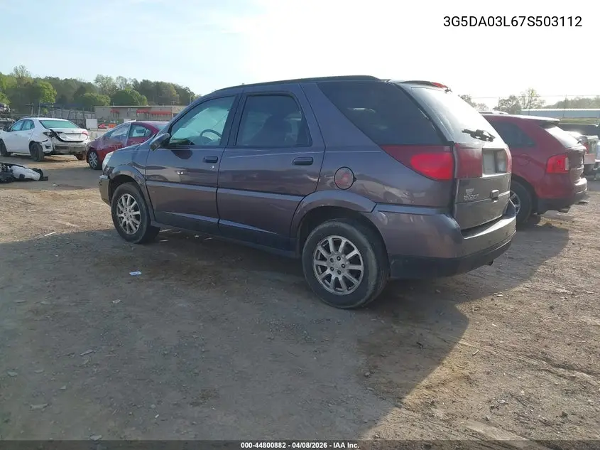 2007 Buick Rendezvous Cx VIN: 3G5DA03L67S503112 Lot: 44800882