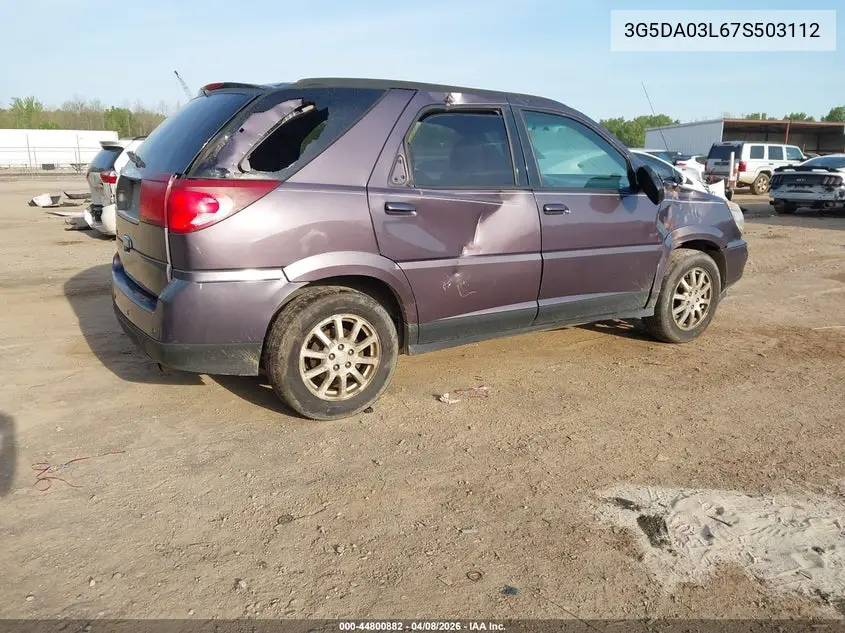 2007 Buick Rendezvous Cx VIN: 3G5DA03L67S503112 Lot: 44800882