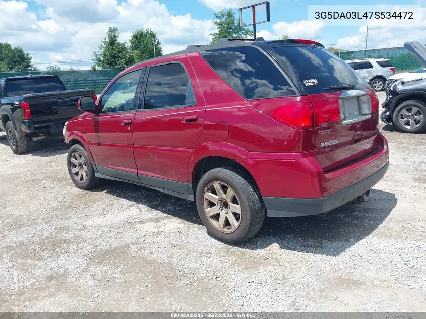 2007 Buick Rendezvous Cxl VIN: 3G5DA03L47S534472 Lot: 45448235