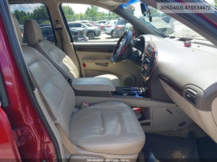 2007 Buick Rendezvous Cxl VIN: 3G5DA03L47S534472 Lot: 45448235