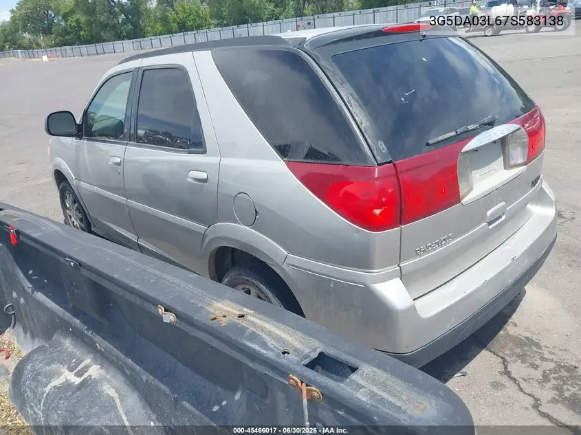 2007 Buick Rendezvous Cx VIN: 3G5DA03L67S583138 Lot: 45466017