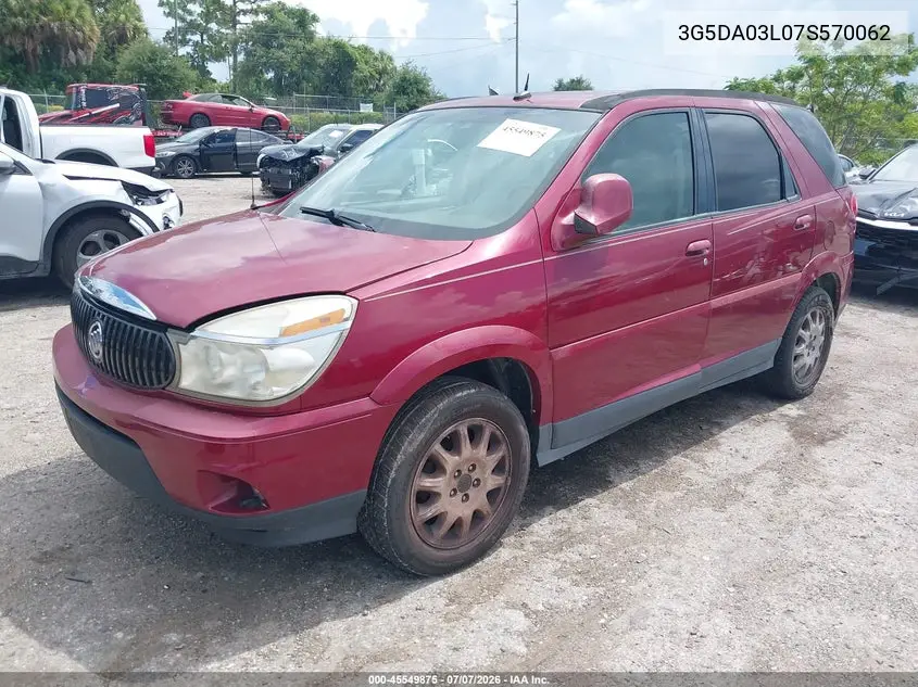 2007 Buick Rendezvous Cxl VIN: 3G5DA03L07S570062 Lot: 45549875