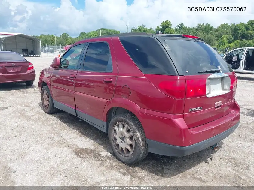 2007 Buick Rendezvous Cxl VIN: 3G5DA03L07S570062 Lot: 45549875