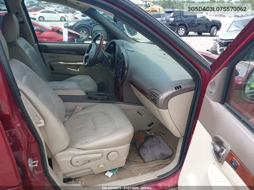 2007 Buick Rendezvous Cxl VIN: 3G5DA03L07S570062 Lot: 45549875