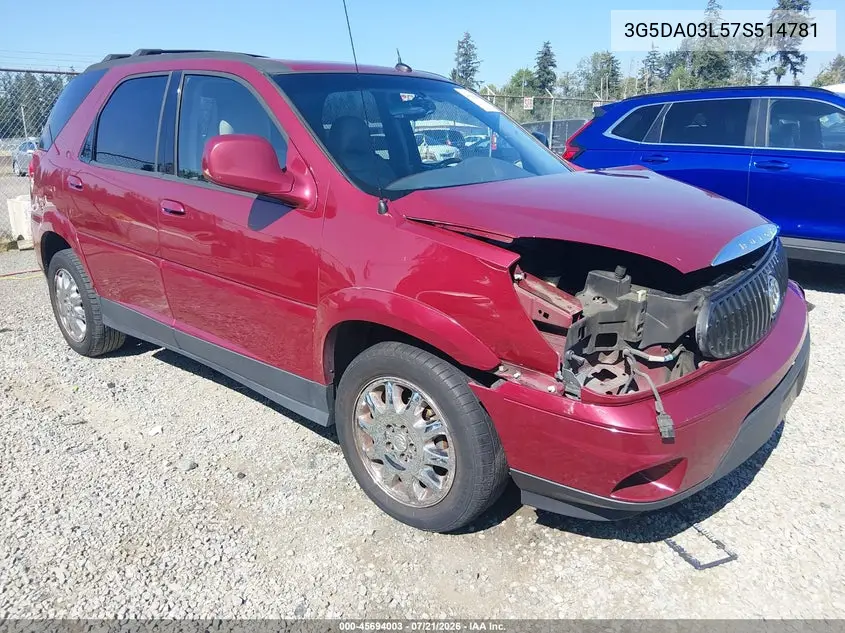 2007 Buick Rendezvous Cxl VIN: 3G5DA03L57S514781 Lot: 45694003