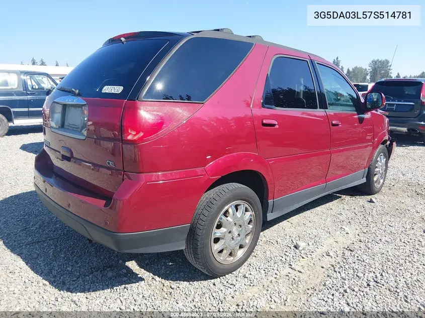 2007 Buick Rendezvous Cxl VIN: 3G5DA03L57S514781 Lot: 45694003