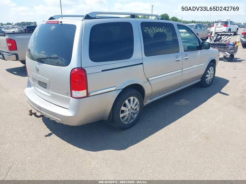 2005 Buick Terraza Cxl VIN: 5GADV33L65D242769 Lot: 45192412