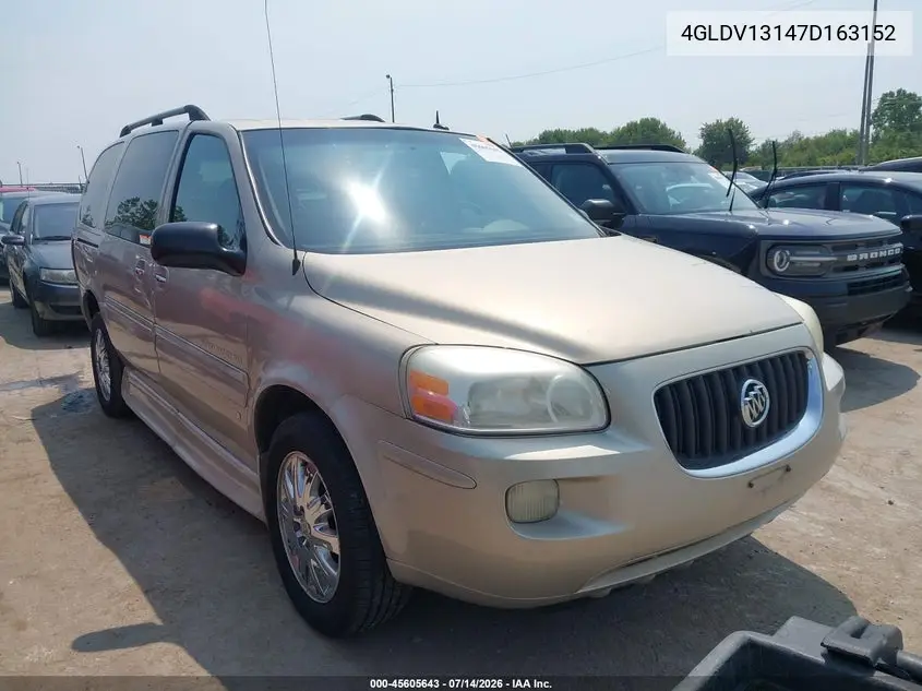 2007 Buick Terraza Cxl VIN: 4GLDV13147D163152 Lot: 45605643