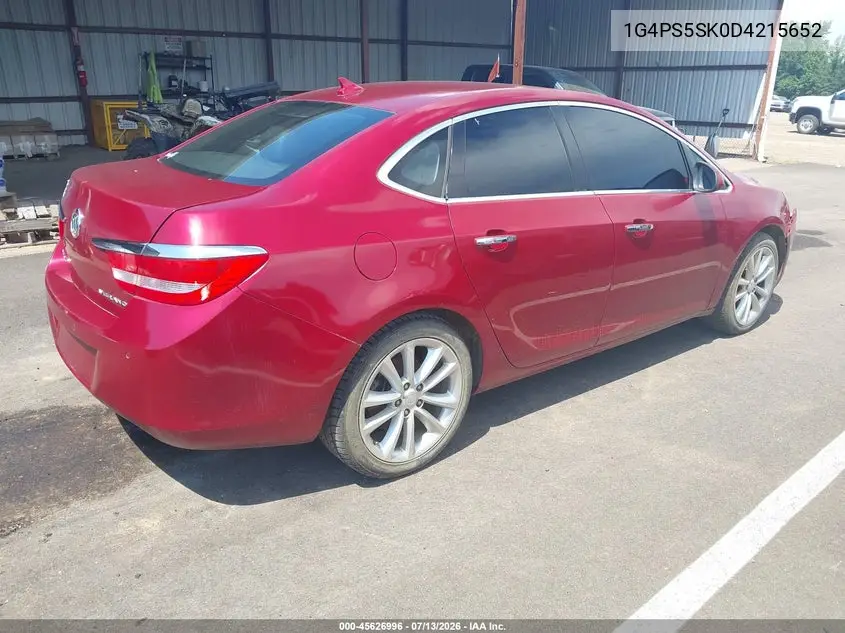 2013 Buick Verano Leather Group VIN: 1G4PS5SK0D4215652 Lot: 45626996