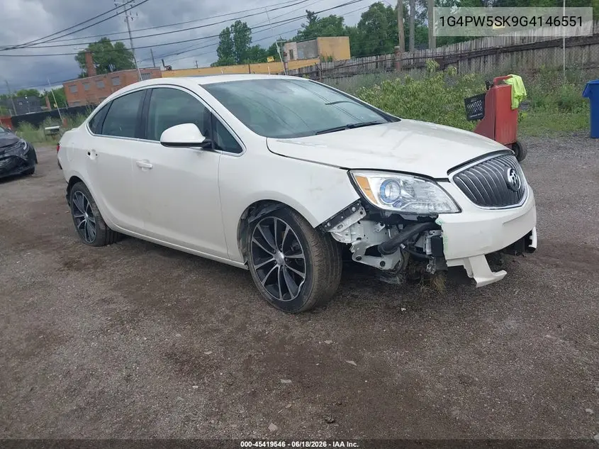 2016 Buick Verano Sport Touring Group VIN: 1G4PW5SK9G4146551 Lot: 45419546