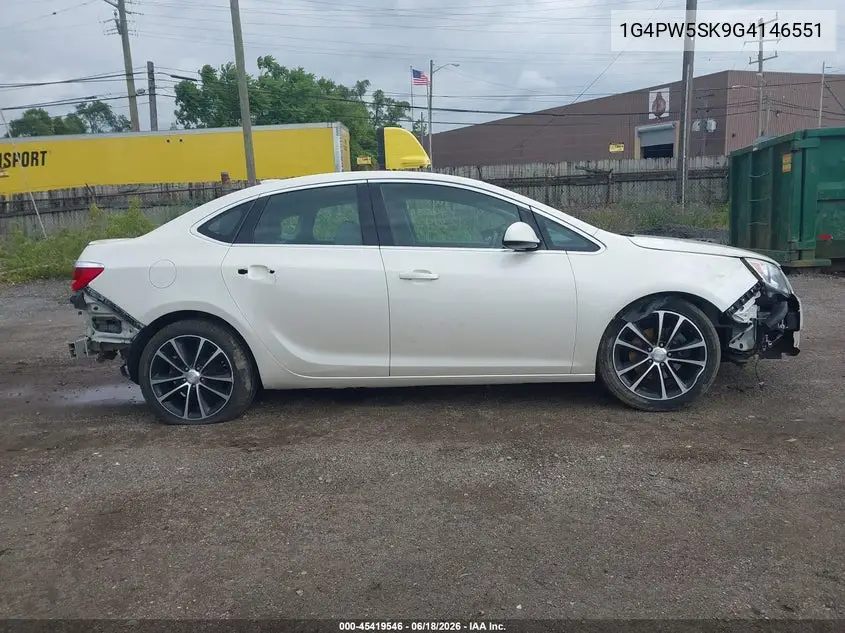 2016 Buick Verano Sport Touring Group VIN: 1G4PW5SK9G4146551 Lot: 45419546