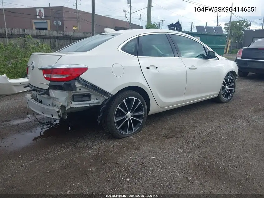 2016 Buick Verano Sport Touring Group VIN: 1G4PW5SK9G4146551 Lot: 45419546