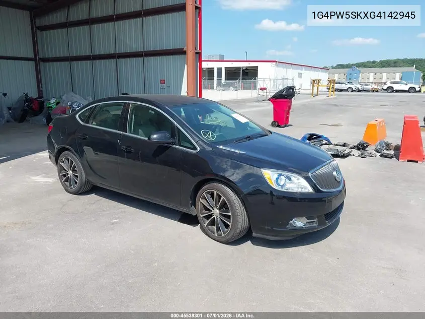2016 Buick Verano Sport Touring Group VIN: 1G4PW5SKXG4142945 Lot: 45539301