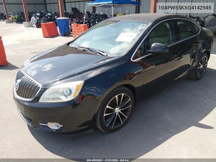 2016 Buick Verano Sport Touring Group VIN: 1G4PW5SKXG4142945 Lot: 45539301