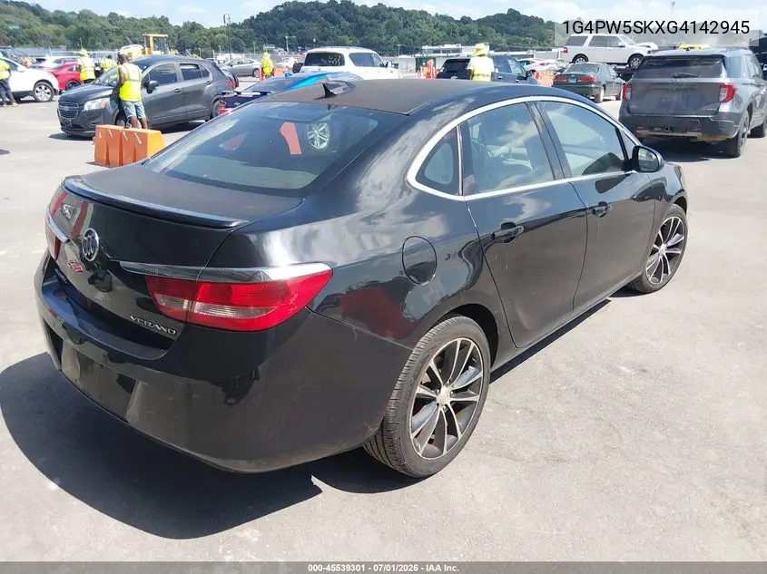 2016 Buick Verano Sport Touring Group VIN: 1G4PW5SKXG4142945 Lot: 45539301