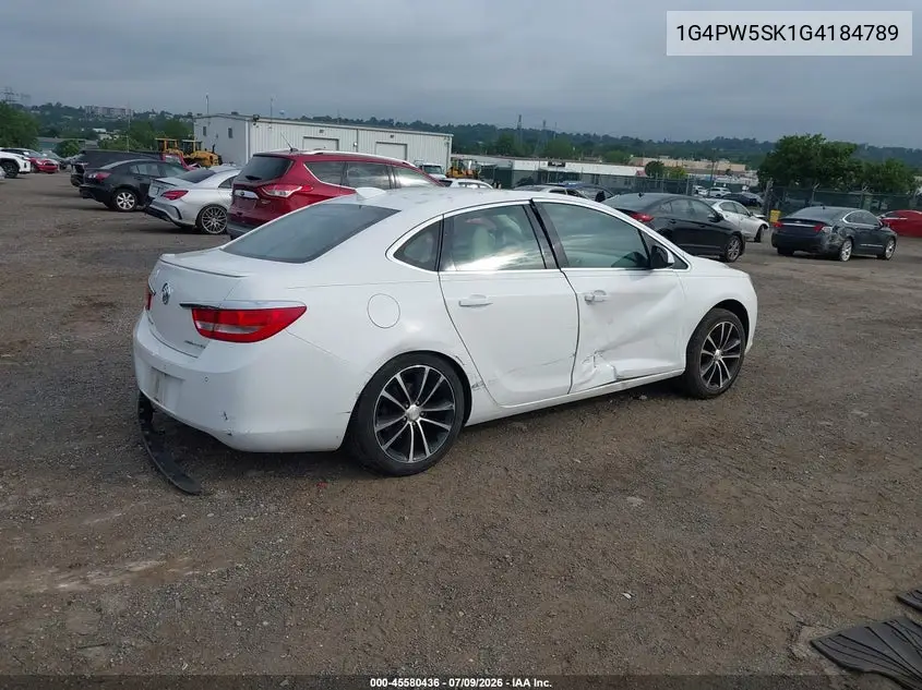 2016 Buick Verano Sport Touring Group VIN: 1G4PW5SK1G4184789 Lot: 45580436
