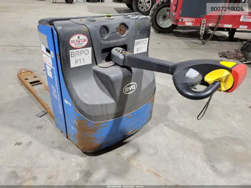 2021 Byd Pmw20 Pallet Jack VIN: 8007210026 Lot: 45547669
