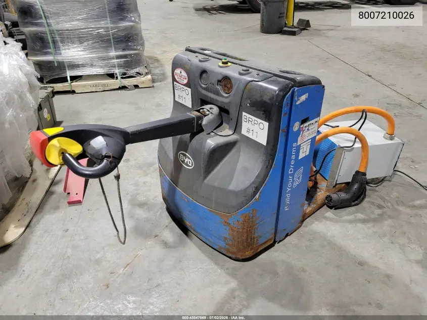 2021 Byd Pmw20 Pallet Jack VIN: 8007210026 Lot: 45547669