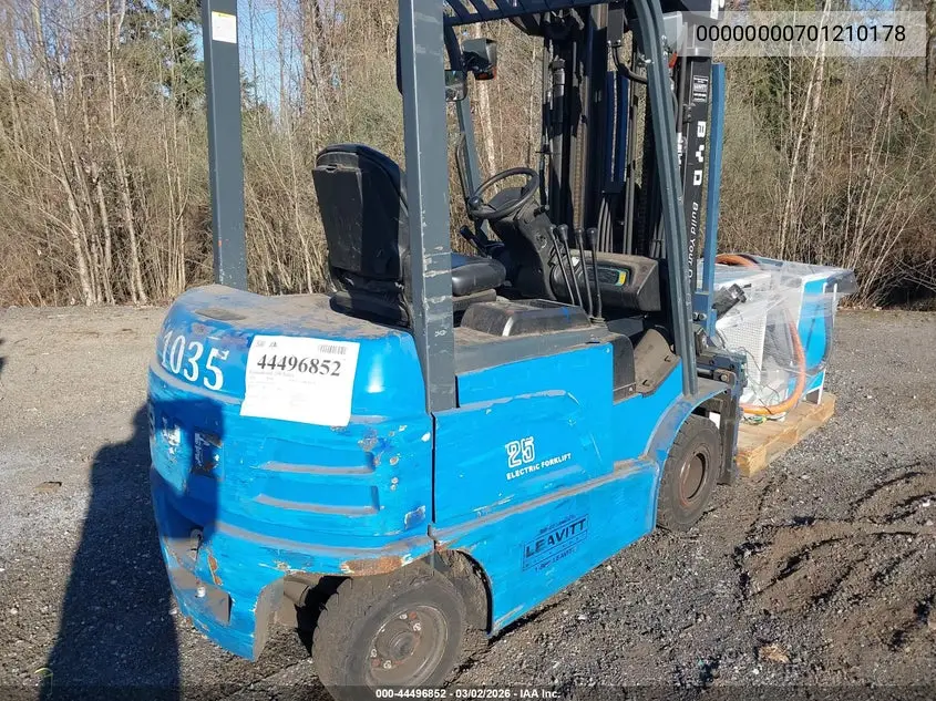 2022 Byd Ecb25 Forklift VIN: 00000000701210178 Lot: 44496852