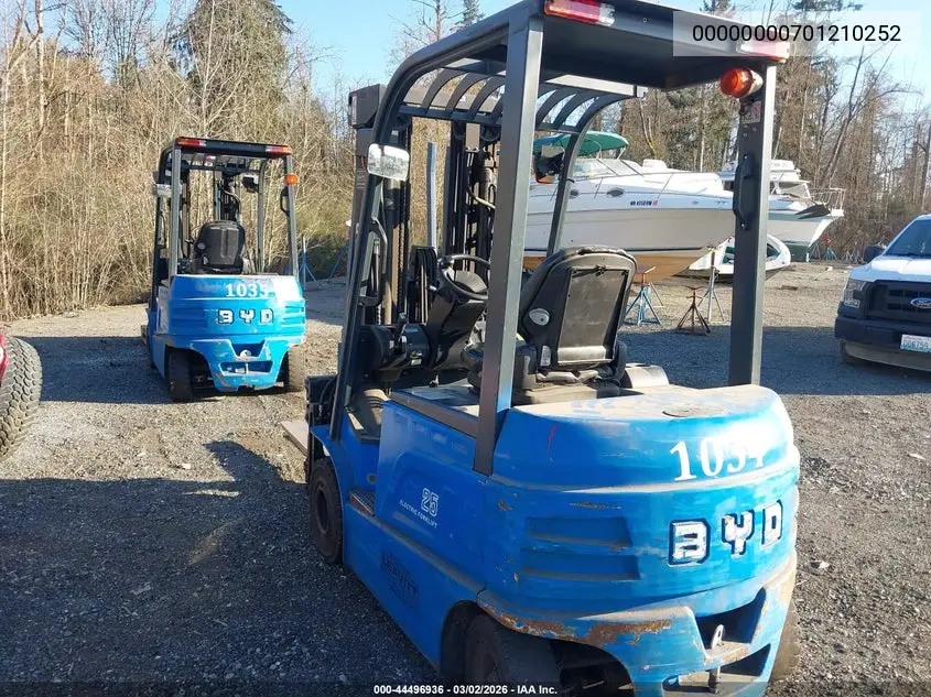 2022 Byd Ecb25 Forklift VIN: 00000000701210252 Lot: 44496936