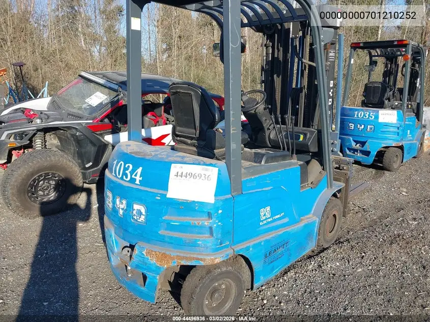 2022 Byd Ecb25 Forklift VIN: 00000000701210252 Lot: 44496936