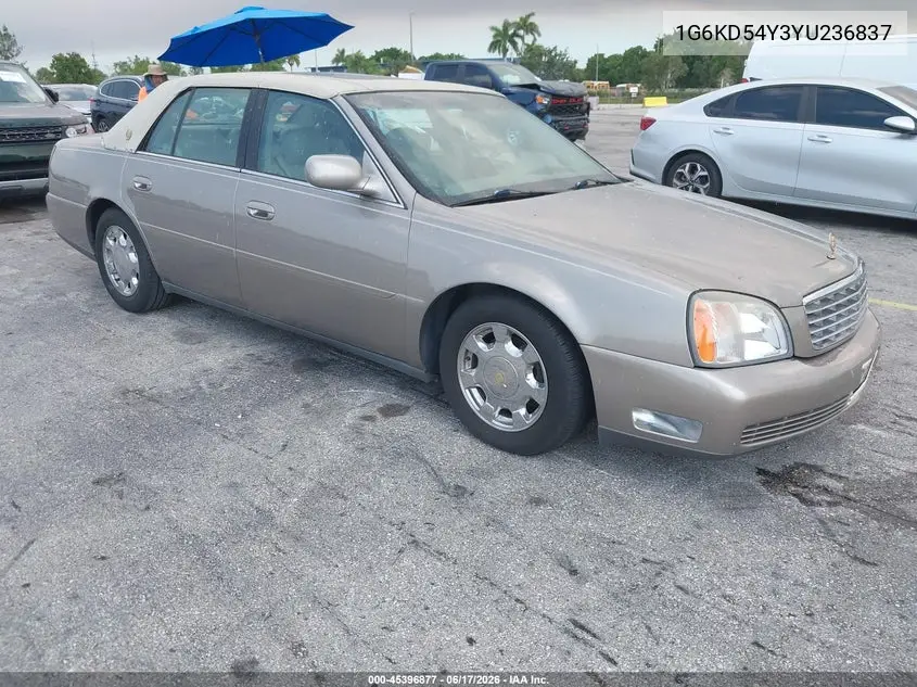 2000 Cadillac Deville Standard VIN: 1G6KD54Y3YU236837 Lot: 45396877