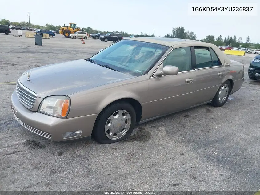 2000 Cadillac Deville Standard VIN: 1G6KD54Y3YU236837 Lot: 45396877