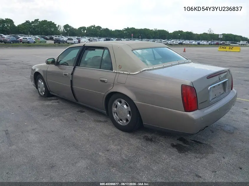 2000 Cadillac Deville Standard VIN: 1G6KD54Y3YU236837 Lot: 45396877