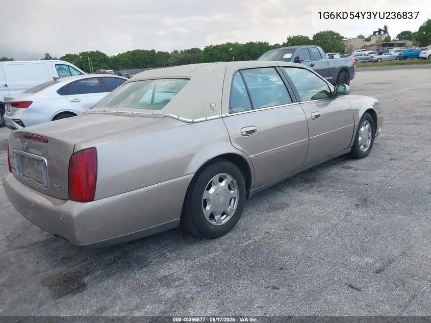 2000 Cadillac Deville Standard VIN: 1G6KD54Y3YU236837 Lot: 45396877