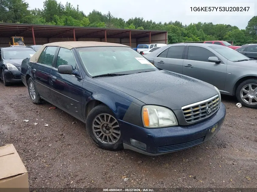 2003 Cadillac Deville Dhs VIN: 1G6KE57Y53U208247 Lot: 45083431