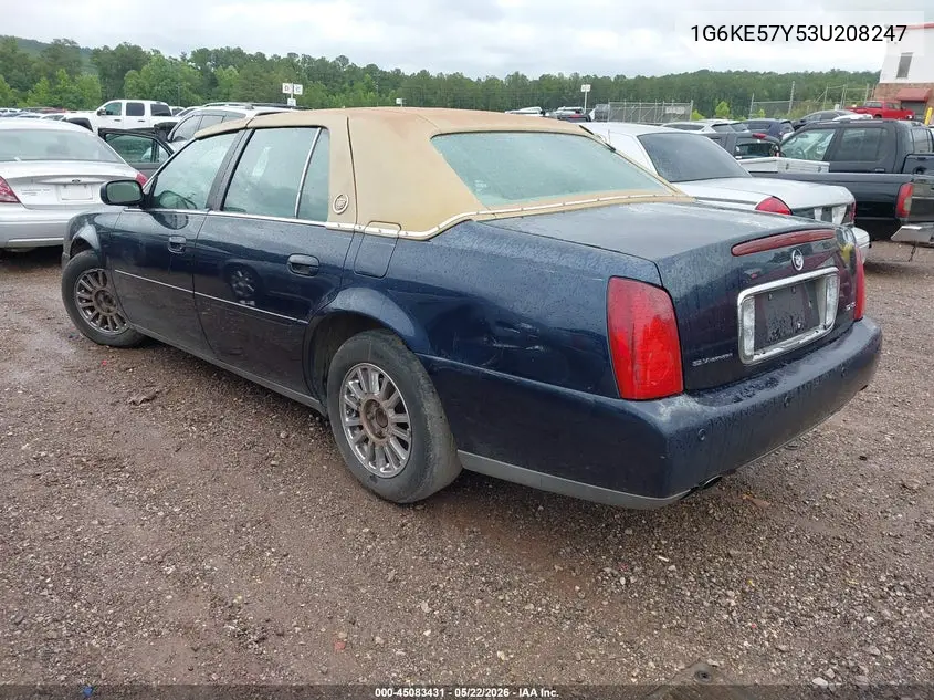 2003 Cadillac Deville Dhs VIN: 1G6KE57Y53U208247 Lot: 45083431