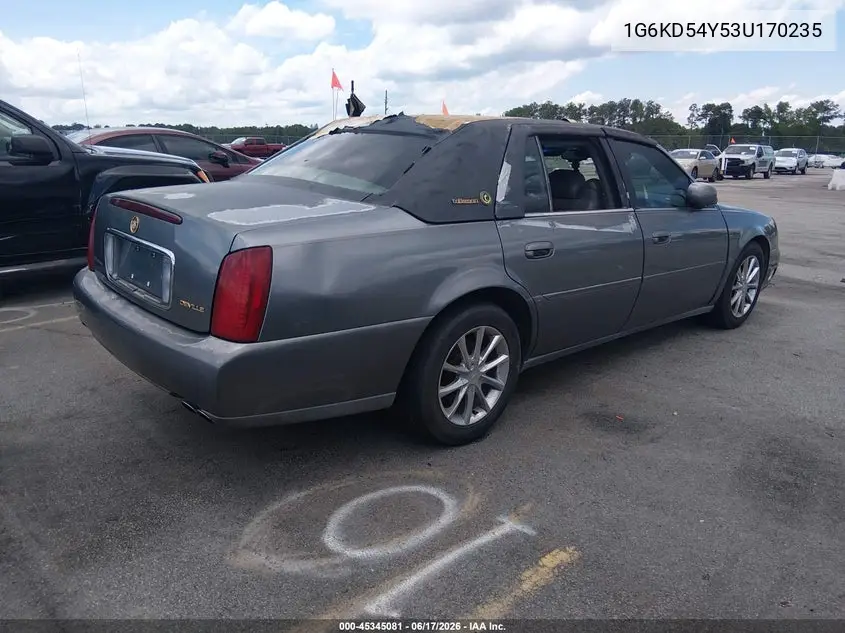 2003 Cadillac Deville Standard VIN: 1G6KD54Y53U170235 Lot: 45345081