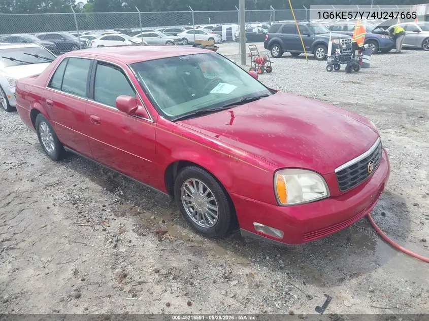 2004 Cadillac Deville Dhs VIN: 1G6KE57Y74U247665 Lot: 45216591