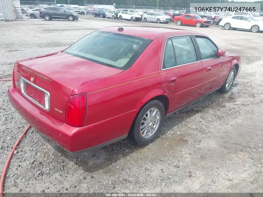 2004 Cadillac Deville Dhs VIN: 1G6KE57Y74U247665 Lot: 45216591