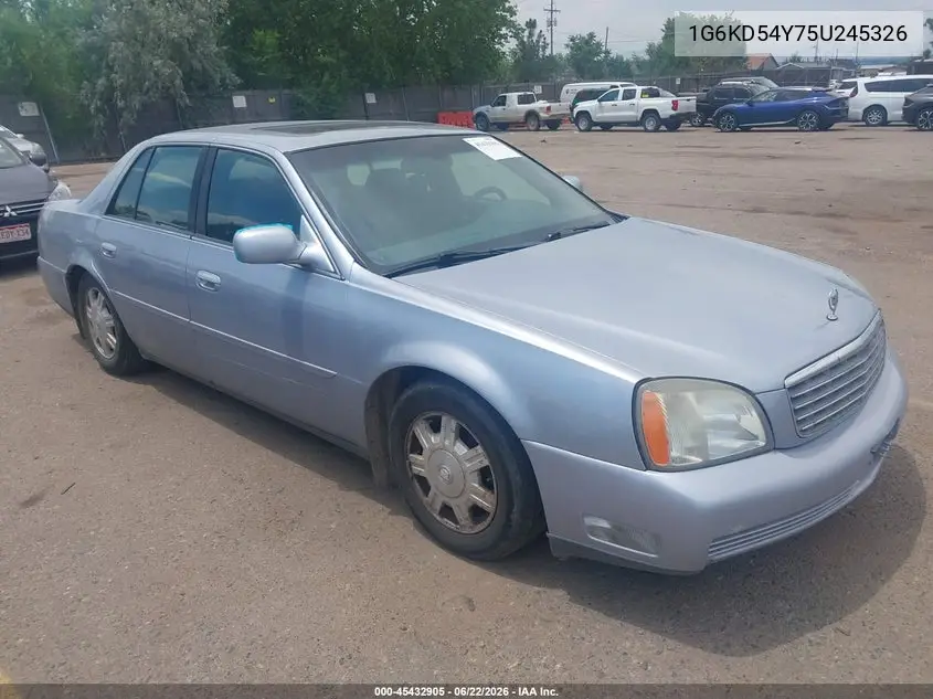 2005 Cadillac Deville VIN: 1G6KD54Y75U245326 Lot: 45432905