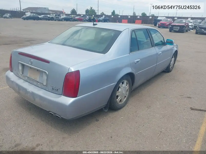 2005 Cadillac Deville VIN: 1G6KD54Y75U245326 Lot: 45432905