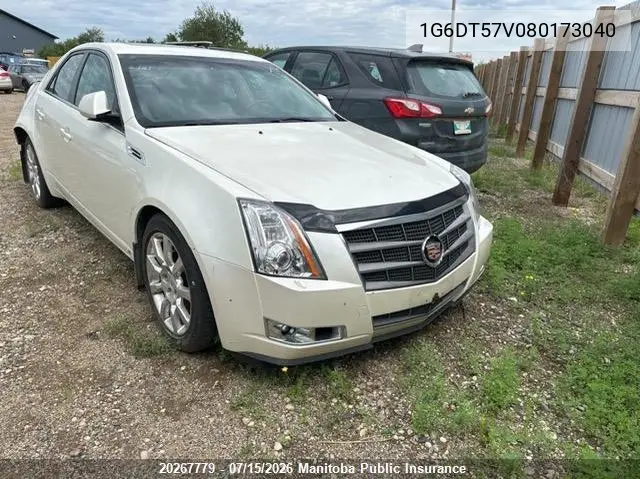 2008 Cadillac Cts 3.6L VIN: 1G6DT57V080173040 Lot: 20267779