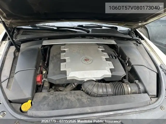 2008 Cadillac Cts 3.6L VIN: 1G6DT57V080173040 Lot: 20267779