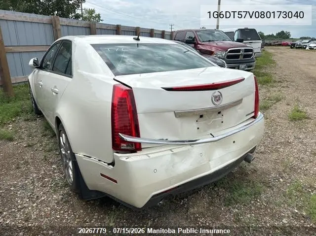 2008 Cadillac Cts 3.6L VIN: 1G6DT57V080173040 Lot: 20267779