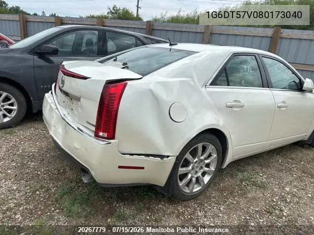 2008 Cadillac Cts 3.6L VIN: 1G6DT57V080173040 Lot: 20267779
