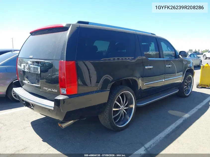 2009 Cadillac Escalade Esv Standard VIN: 1GYFK26239R208286 Lot: 45604135