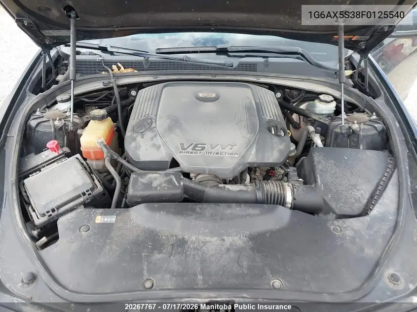 2015 Cadillac Cts 3.6L VIN: 1G6AX5S38F0125540 Lot: 20267767