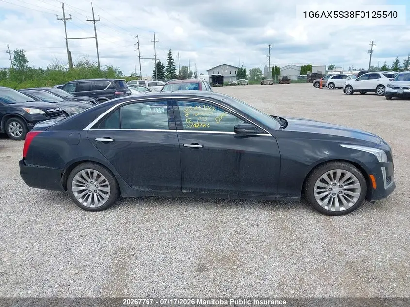 2015 Cadillac Cts 3.6L VIN: 1G6AX5S38F0125540 Lot: 20267767