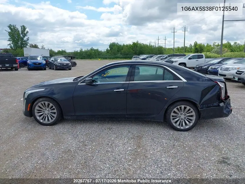 2015 Cadillac Cts 3.6L VIN: 1G6AX5S38F0125540 Lot: 20267767