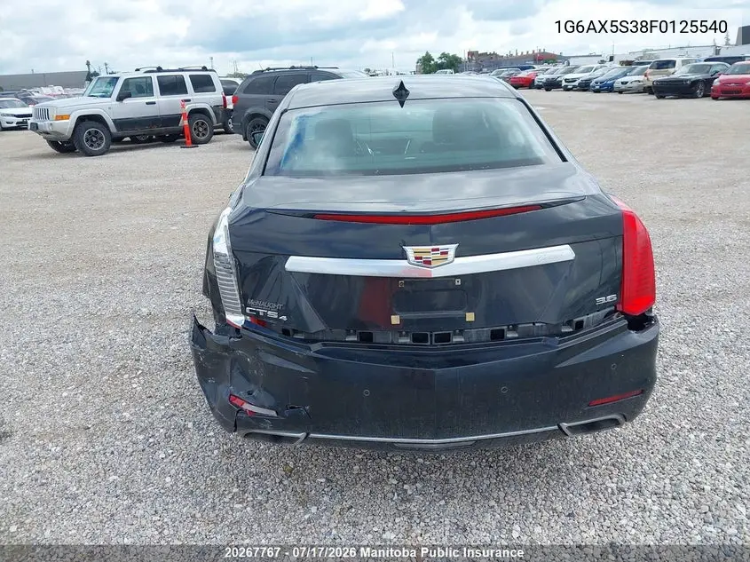 2015 Cadillac Cts 3.6L VIN: 1G6AX5S38F0125540 Lot: 20267767