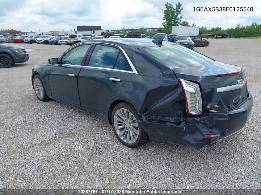 2015 Cadillac Cts 3.6L VIN: 1G6AX5S38F0125540 Lot: 20267767