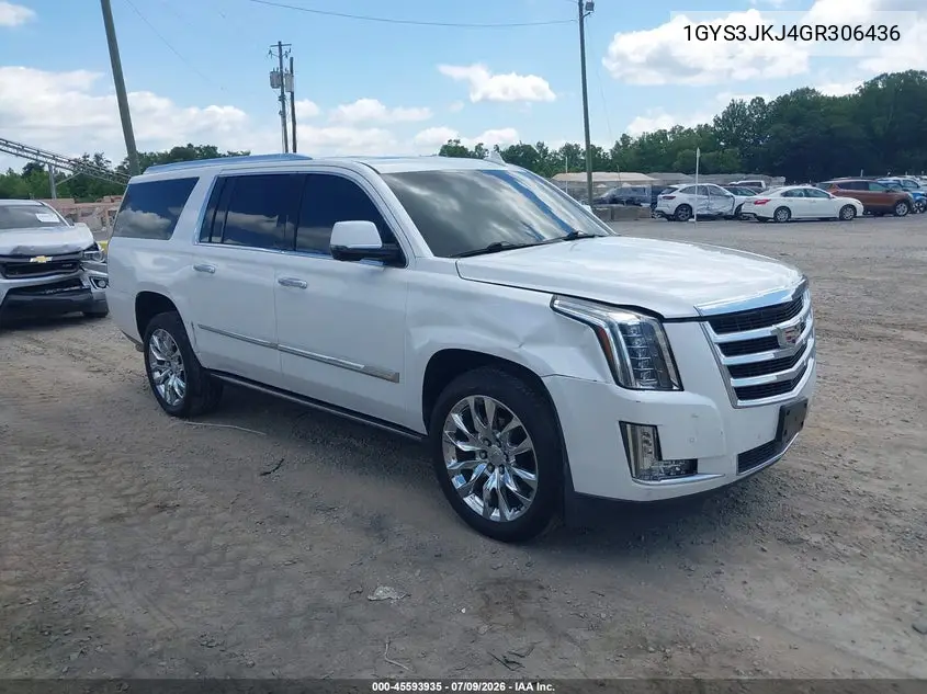 2016 Cadillac Escalade Esv Premium Collection VIN: 1GYS3JKJ4GR306436 Lot: 45593935