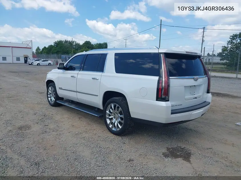 2016 Cadillac Escalade Esv Premium Collection VIN: 1GYS3JKJ4GR306436 Lot: 45593935